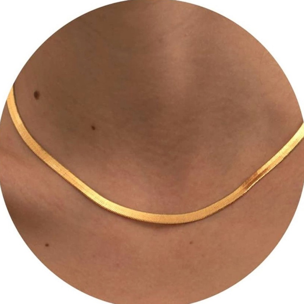 18k Gold Filled Herringbone Necklace for women - Picture 6 of 10